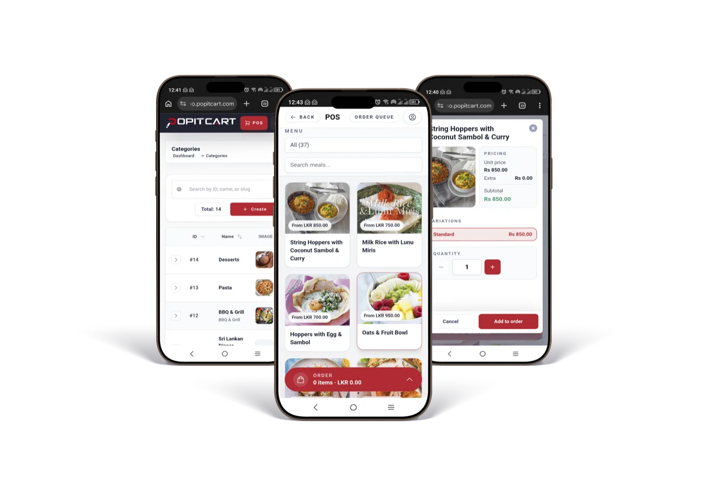 PopitCart POS on mobile devices